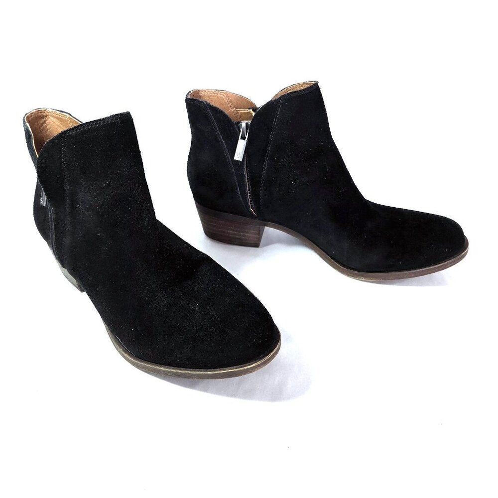 Lucky Brand Black Suede Booties Size 7